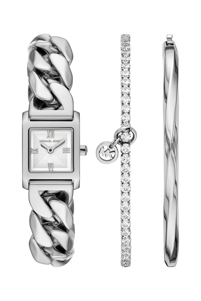 Michael Kors Zegarek damski Georgie srebrny MK7657SET