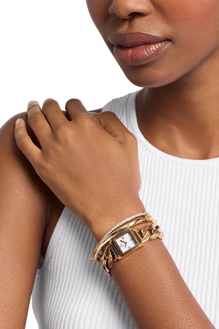 Zestaw zegarek i bransoletka damski Georgie Michael Kors MK7655SET złoty