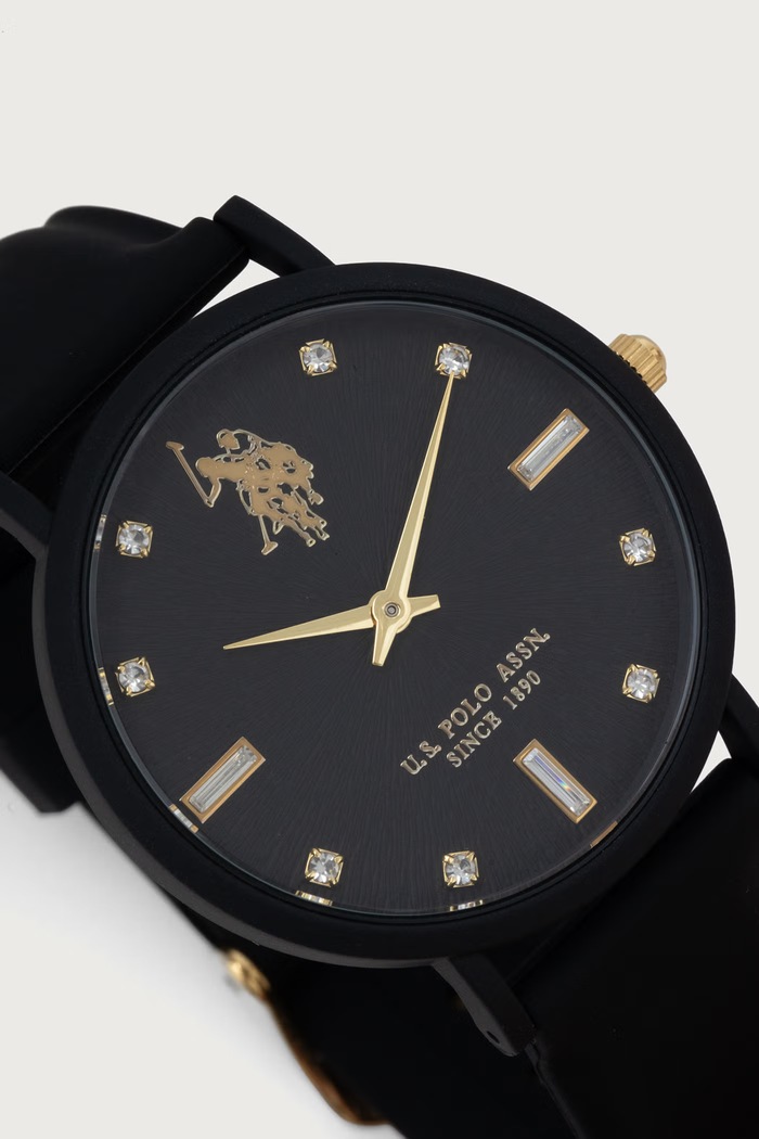 Akcesoria U.S. Polo Assn. Zegarek damski LUCY CRYSTAL USP8570BK czarny
