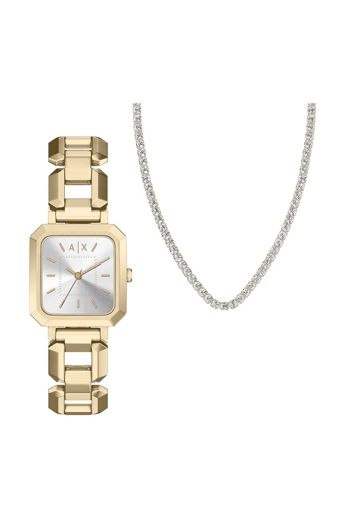 Armani Exchange Zegarek damski Leila złoty AX7186SET