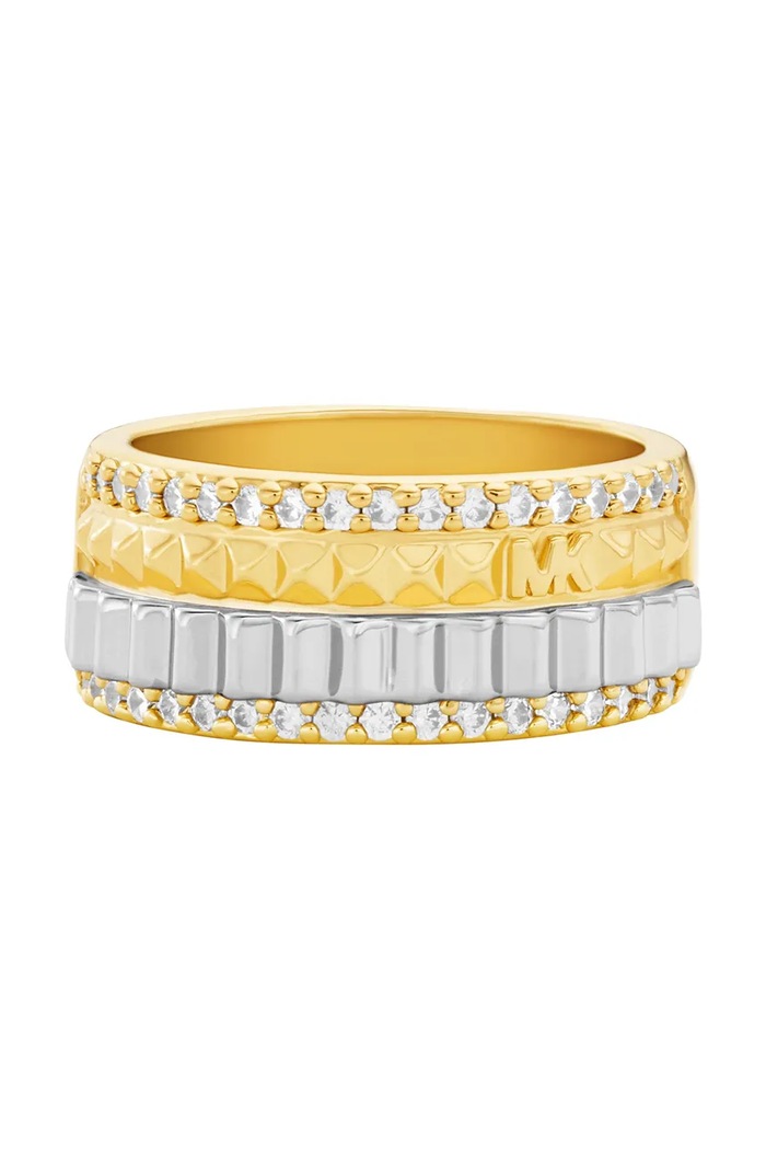 Michael Kors Pierścionek damski mosiężny z cyrkonią multicolor MKJ8648931