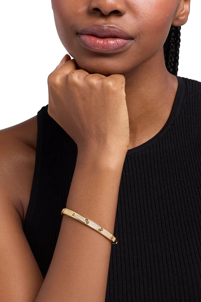 Akcesoria Michael Kors Bransoletka damska mosiężna z cyrkonią MKJ8653710 złoty