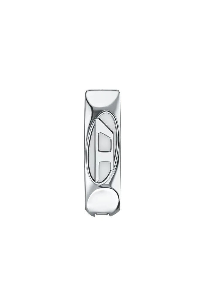 Diesel kolczyki damskie ze stali nierdzewnej Oval D Logo srebrny DX1692040