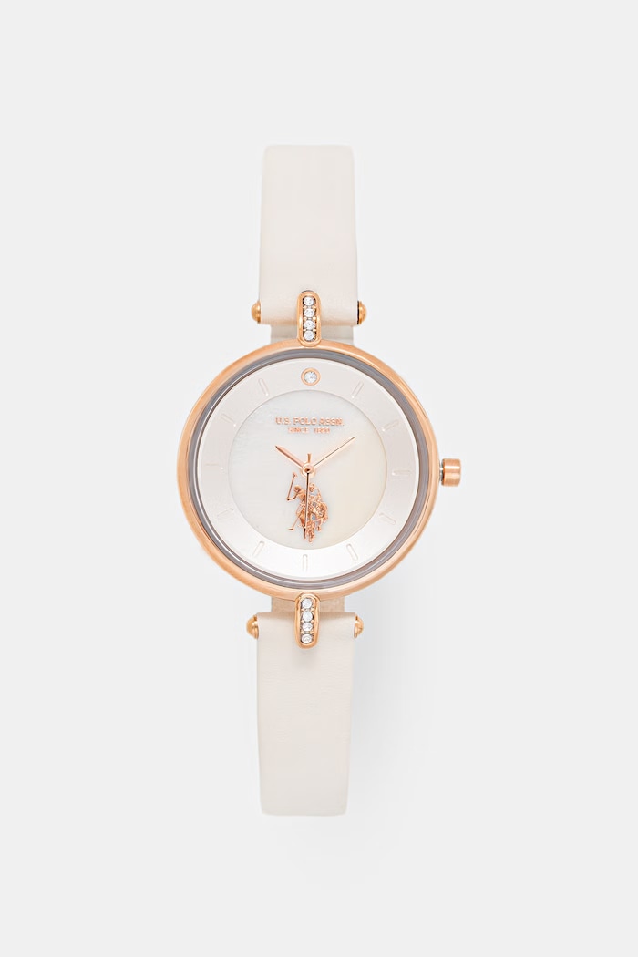 U.S. Polo Assn. zegarek damski HELEN USP6165TW beżowy AA00