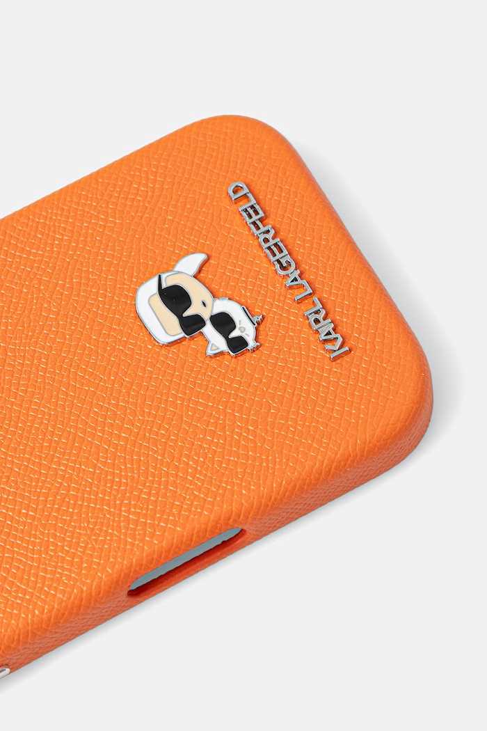 Karl Lagerfeld Puzdro na telefón dámske z imitácie kože iPhone 17 Pro KLHMP17L6PFKCLO oranžová AA00