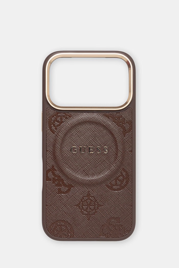 Guess etui na telefon iPhone 17 Pro brązowy GUHMP17LPSAMSECW