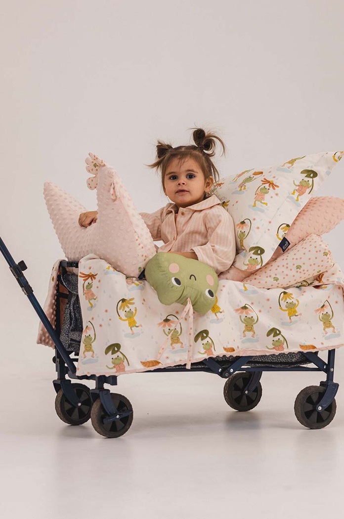 La Millou poduszka do karmienia Minky FROGS BLOOM 148539.Poduszka.Kura.Ba różowy