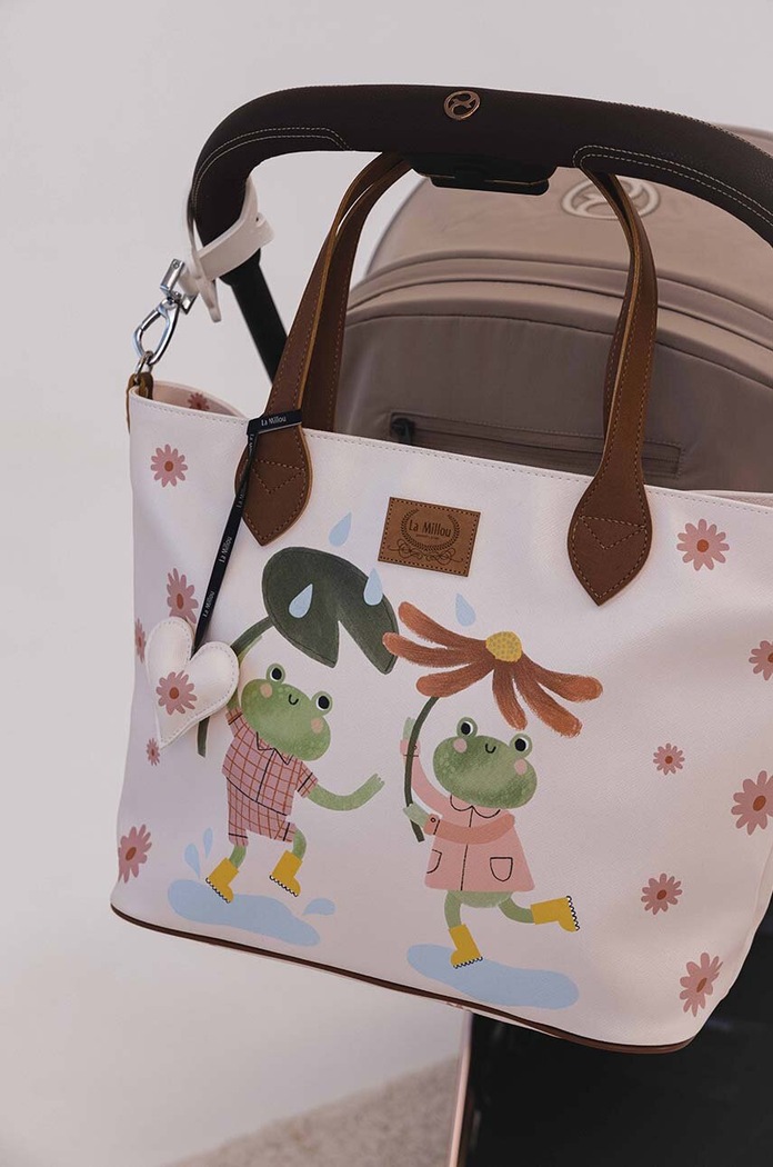 La Millou geanta Feeria FROGS alb 148070.Torba.Feeria.FRO