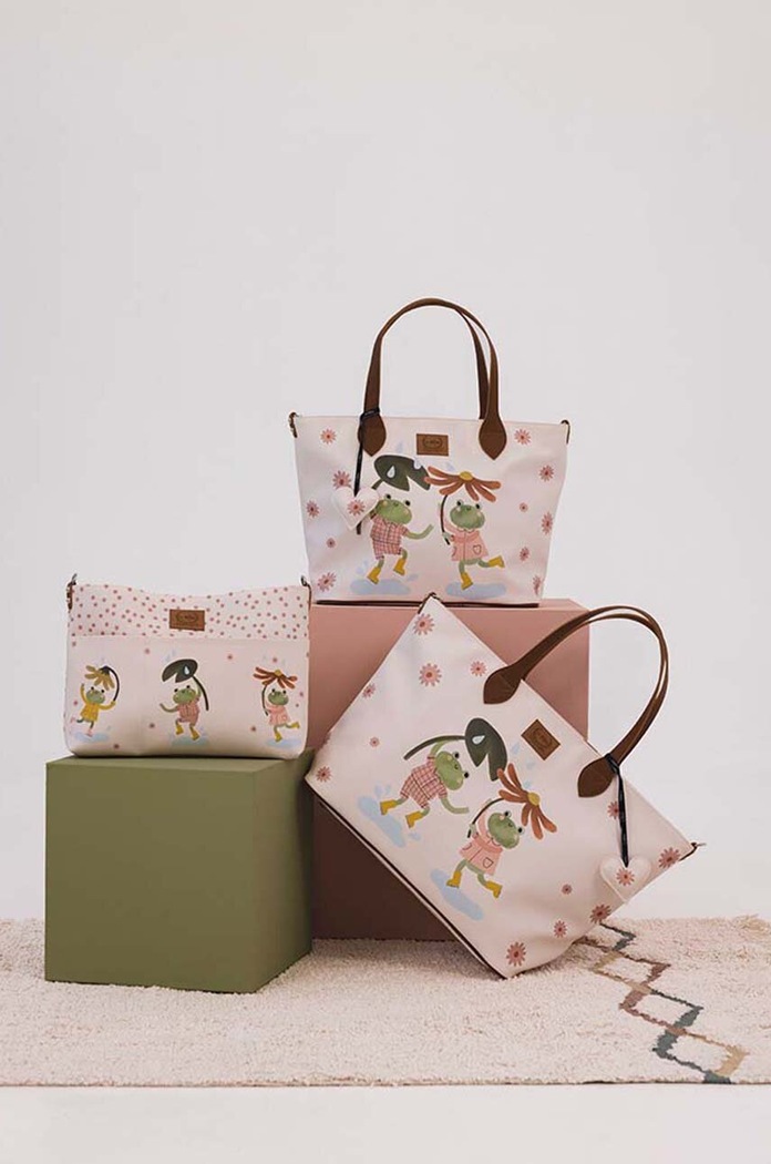 La Millou geanta Feeria FROGS alb 148070.Torba.Feeria.FRO