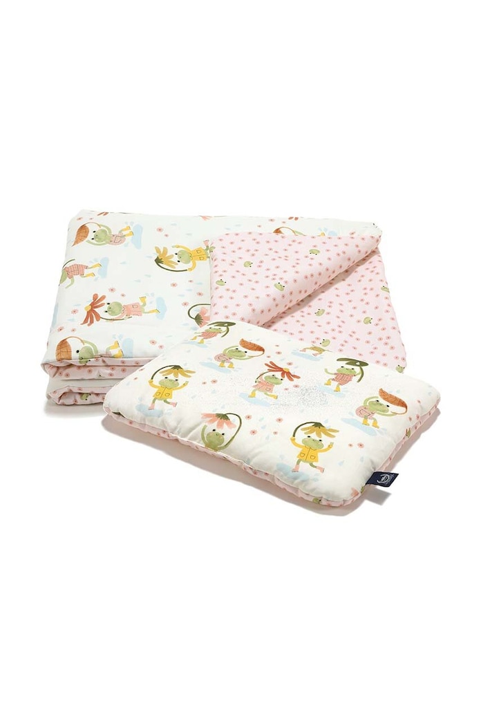 La Millou lenjerie de pat pentru copii FROGS roz 148861.Komplet.Poscieli