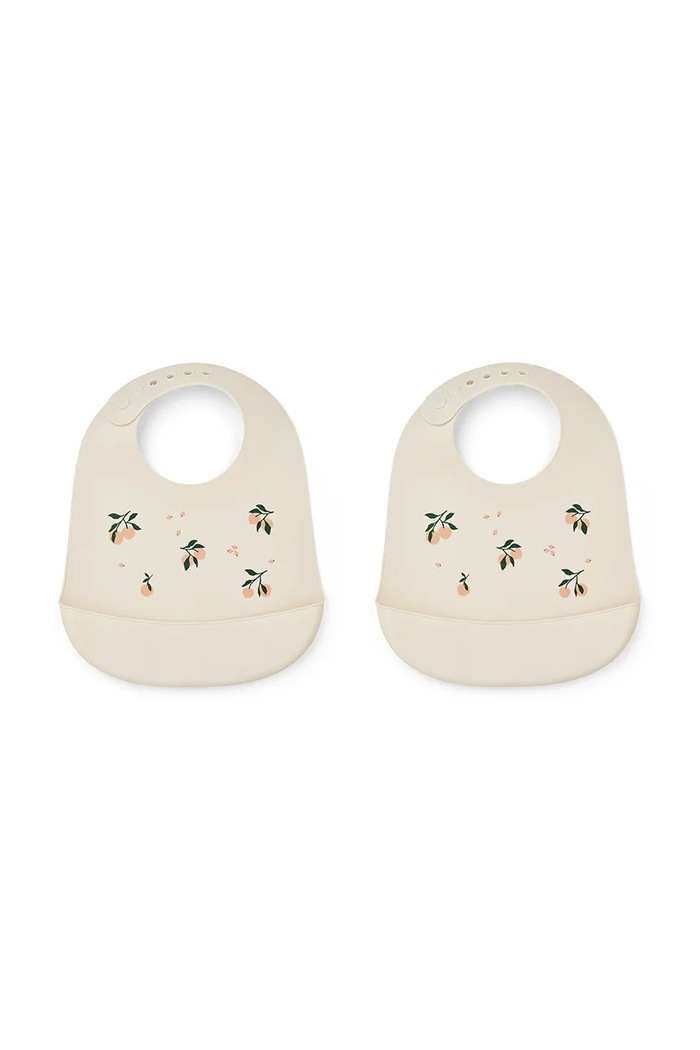 Liewood σαλιάρα για μωρά Tilda Printed Silicone Bib 2-Pack μπεζ LW14795