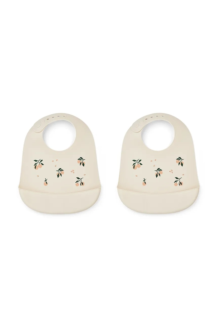 Liewood σαλιάρα για μωρά Tilda Printed Silicone Bib 2-Pack μπεζ LW14795