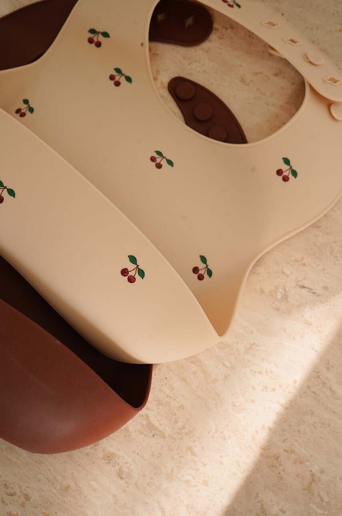 Detský podbradník Konges Sløjd 2-pak SILICONE BIB KS3544 burgundské AA00