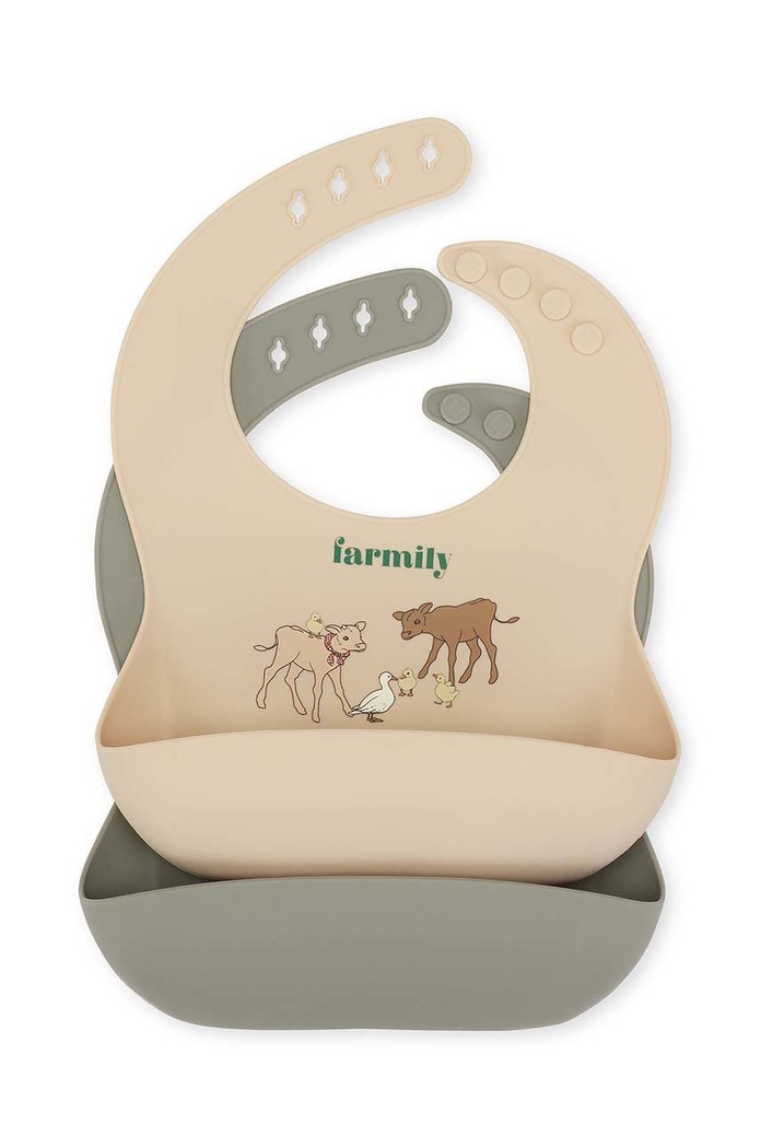 Konges Sløjd śliniak niemowlęcy 2-pack SILICONE BIB 2-pack niebieski KS3544