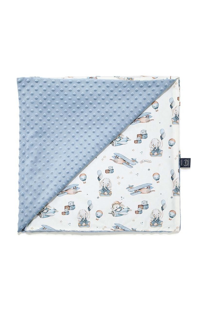 CHLAPEC Kojenecká deka La Millou Minky SIMBO by Maja Hyży 143737.Lekki.Koc.Minky. modrá