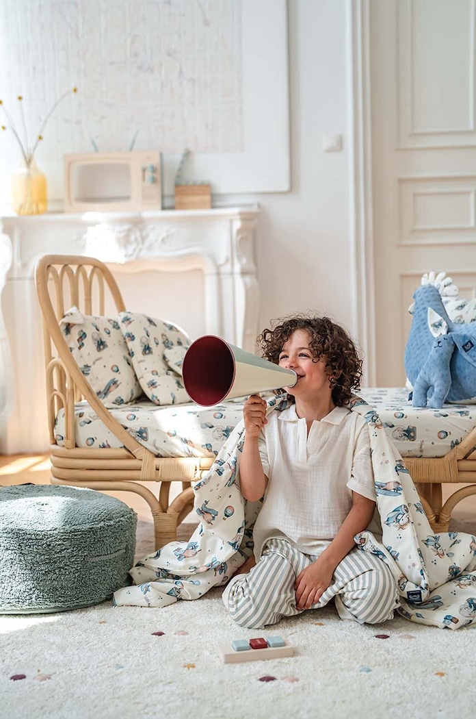 Kojenecká deka La Millou Minky SIMBO by Maja Hyży modrá 143737.Lekki.Koc.Minky.