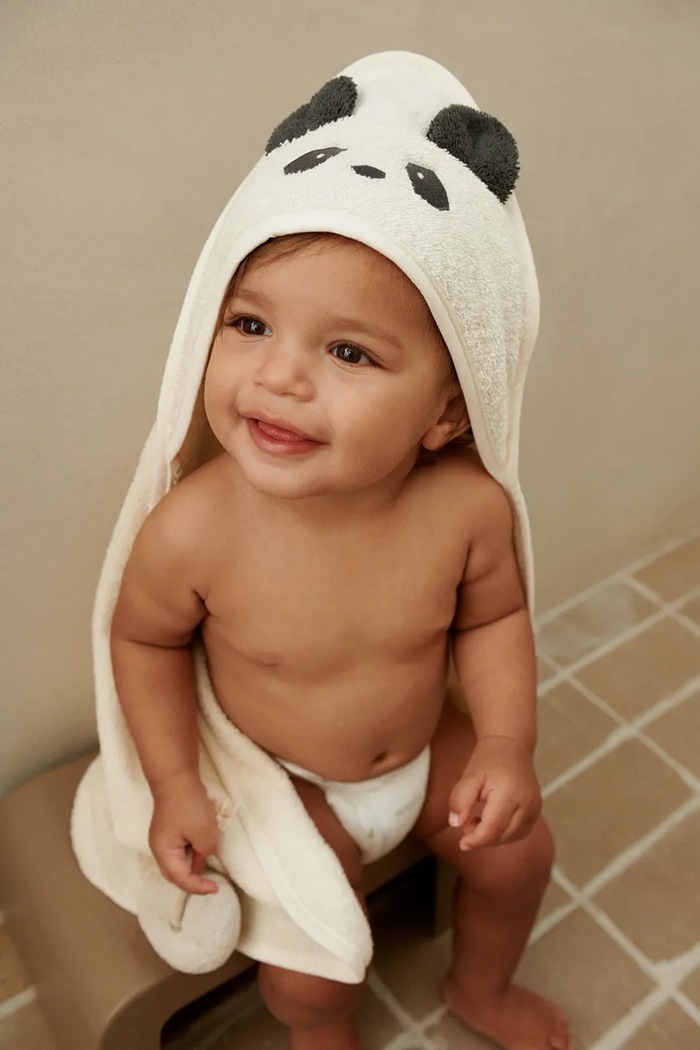 Liewood Albert brisača s kapuco Albert Hooded Towel LW14757 bela AA00