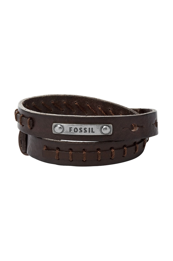 Fossil - Δερμάτινο βραχιόλι καφέ JF87354040