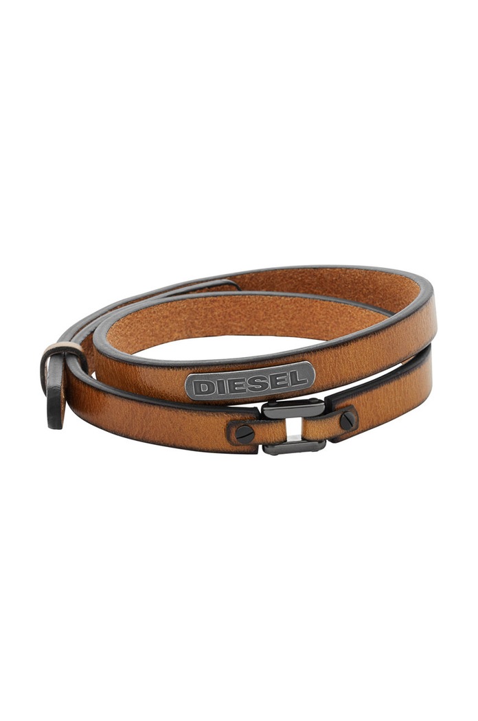 Diesel - Δερμάτινο βραχιόλι καφέ DX0984040