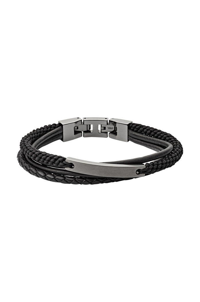 Fossil - Bransoletka skórzana JF03185793 czarny JF03185793