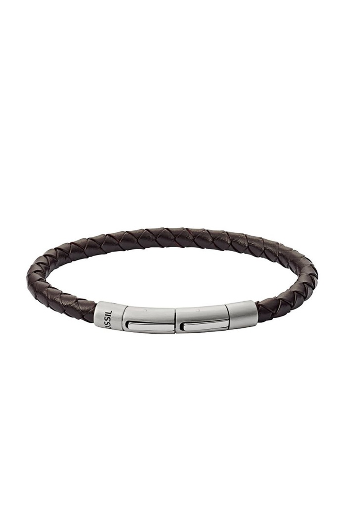 Fossil - Bransoletka skórzana JF03187040 JF03187040 brązowy AA00