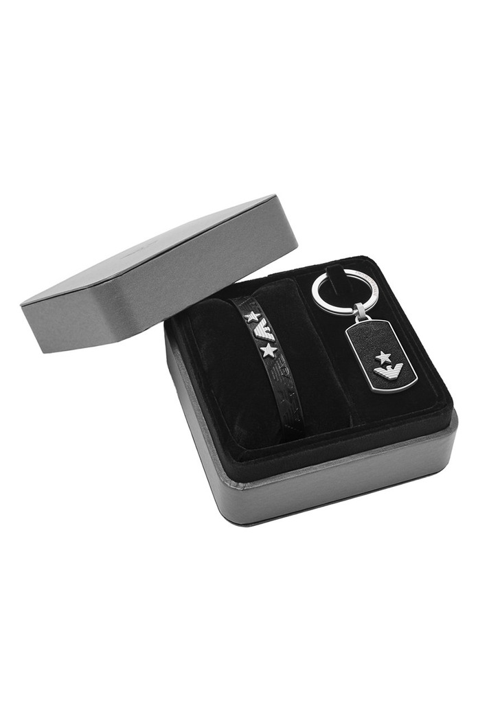 Emporio Armani - Bratara de piele EGS2685040 negru AA00