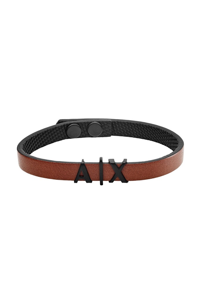 Armani Exchange - Bransoletka skórzana AXG0054001 brązowy AXG0054001