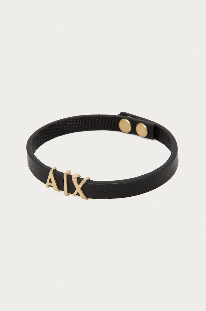 Armani Exchange - Bratara de piele AXG0055710 negru AXG0055710