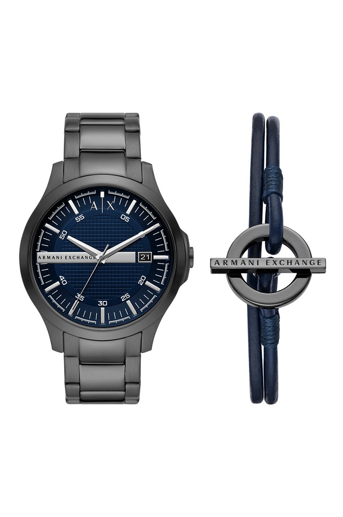 Armani Exchange - Hodinky a náramok AX7127 sivá AX7127