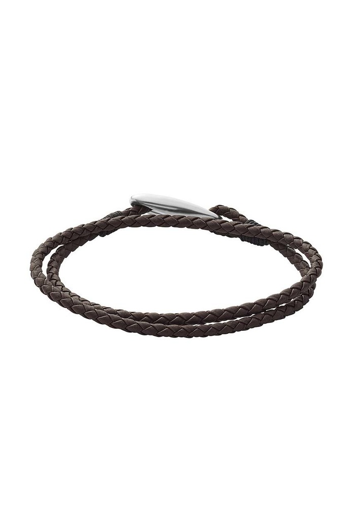Skagen bransoletka skórzana SKJM0174040 srebrny AA00