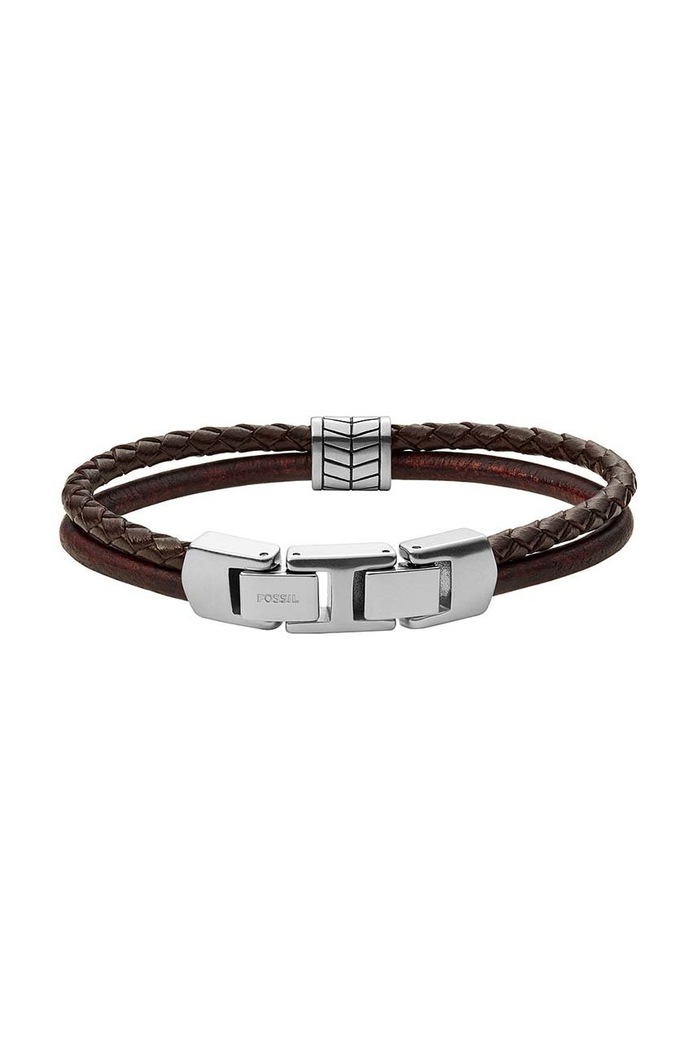 Fossil Bransoletka skórzana JF03847040 brązowy AA00