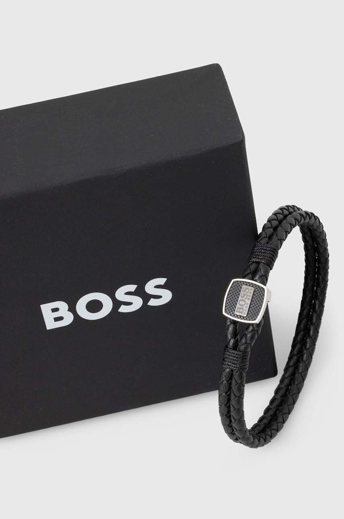 Doplnky Kožený náramok BOSS 1580047M čierna