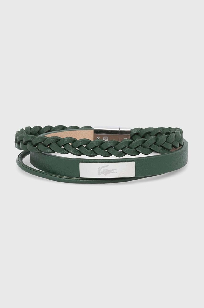 Kožený náramok Lacoste Darčekový box zelená 2040319