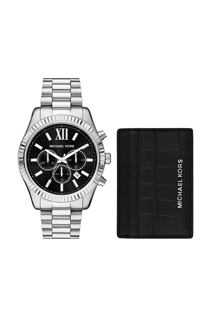 Michael Kors husă pentru ceas și carduri argintiu MK1091SET