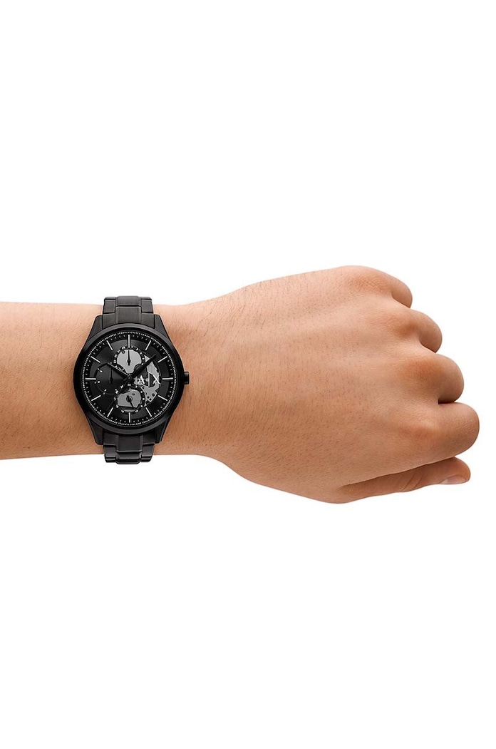 Armani Exchange ceas și colier AX7160SET negru