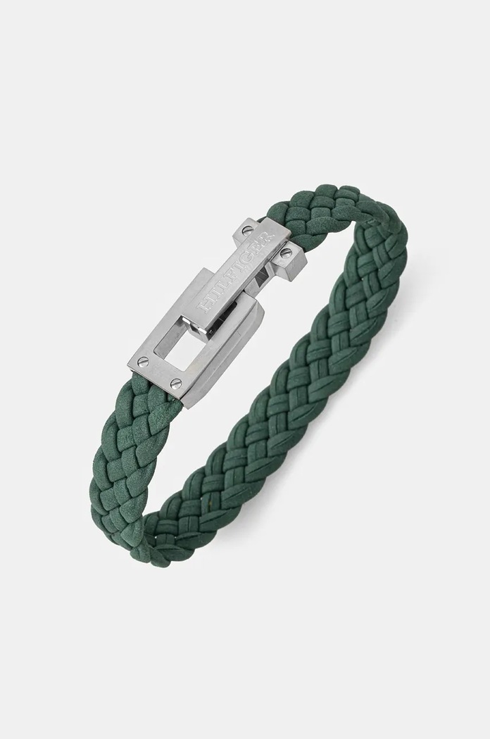 Kožna narukvica Tommy Hilfiger zelena 2790518