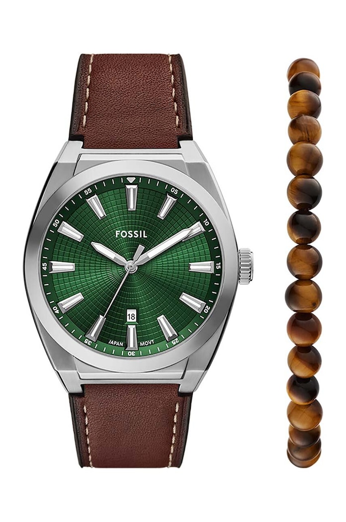 Hodinky a náramek Fossil stříbrná FS6080SET