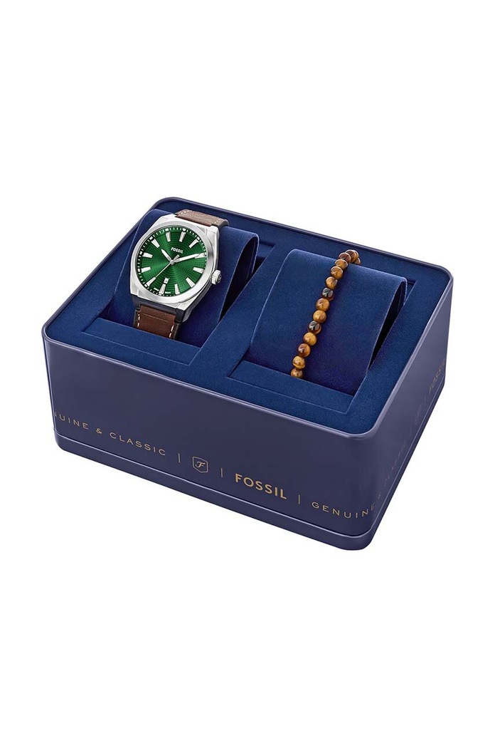 Hodinky a náramek Fossil FS6080SET stříbrná