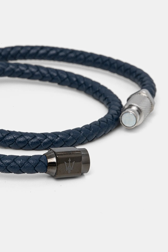 Maserati bratara de piele JM223AVE19 bleumarin AA00