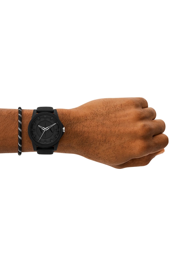 Часовник и гривна Armani Exchange AX7159SET черен
