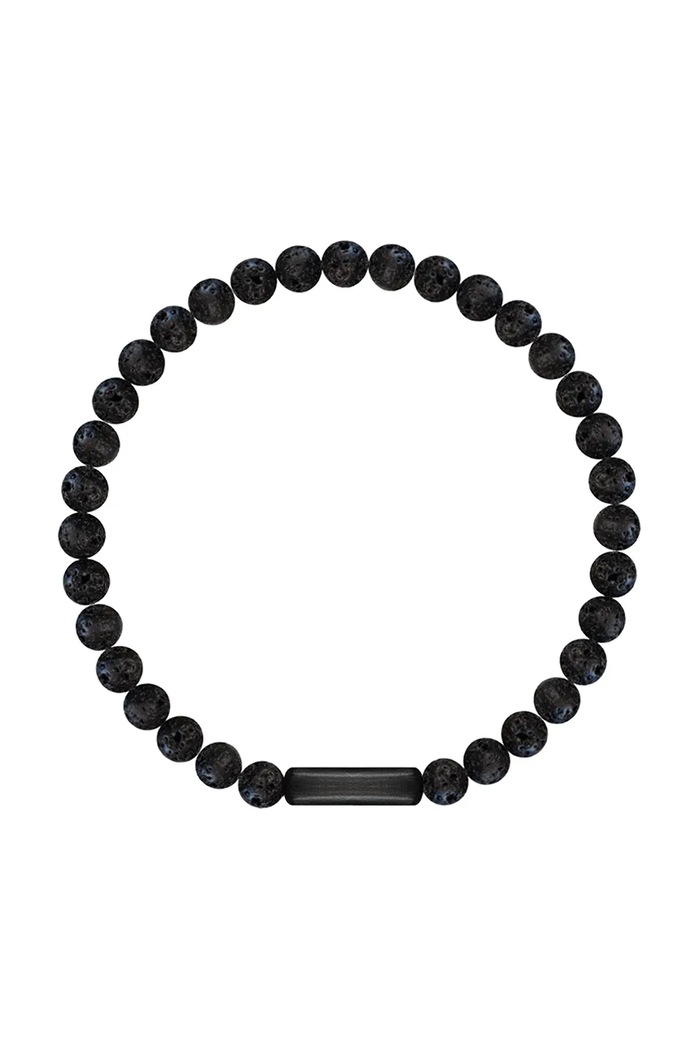Lilou bransoletka z naturalnymi kamieniami Stones kamień naturalny czarny 226/190/BRA/ASH/NO1/40