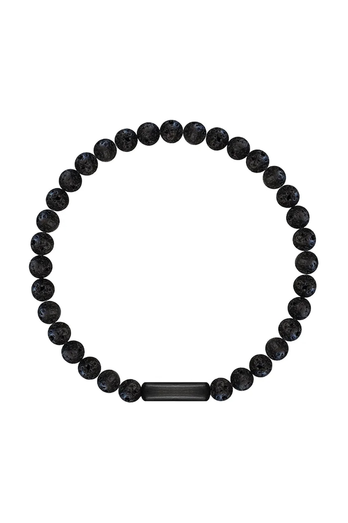 Lilou bransoletka z naturalnymi kamieniami Stones kamień naturalny czarny 226/190/BRA/ASH/NO1/40
