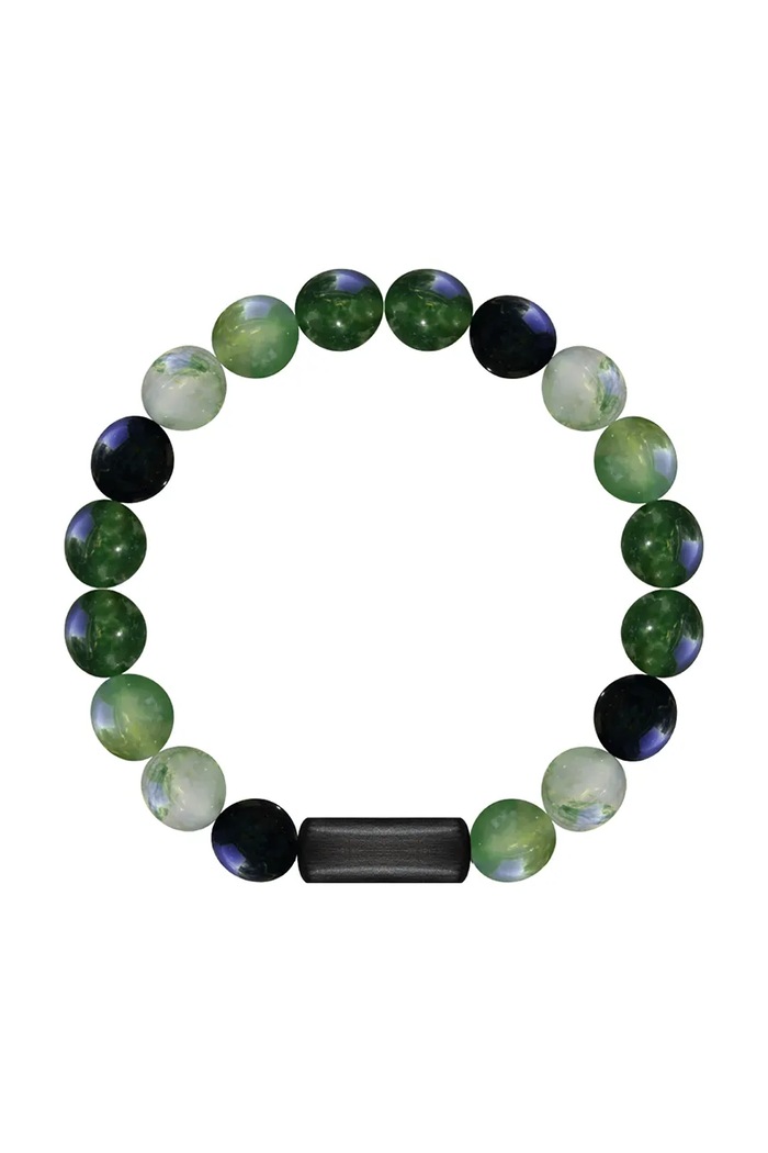 Lilou brățară cu pietre naturale Stones piatră naturală negru 226/190/BRA/AGT/NO1/80