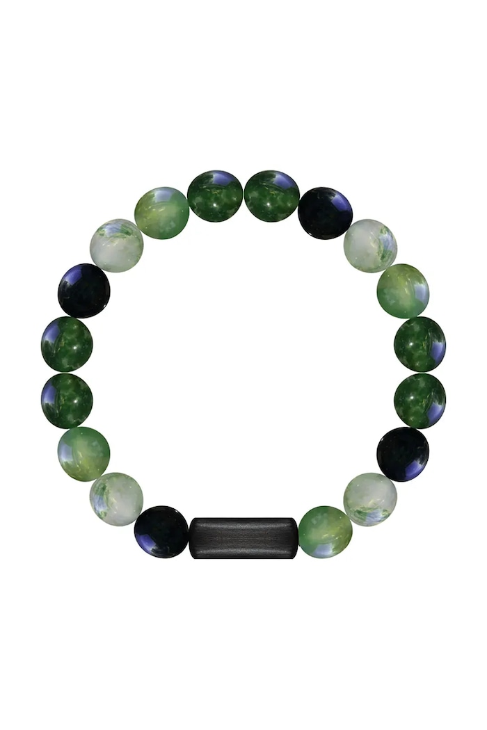 Lilou brățară cu pietre naturale Stones piatră naturală negru 226/190/BRA/AGT/NO1/80