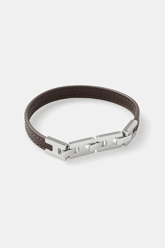 Kožený náramek Trussardi T-LEATHER hnědá TJAXZ02