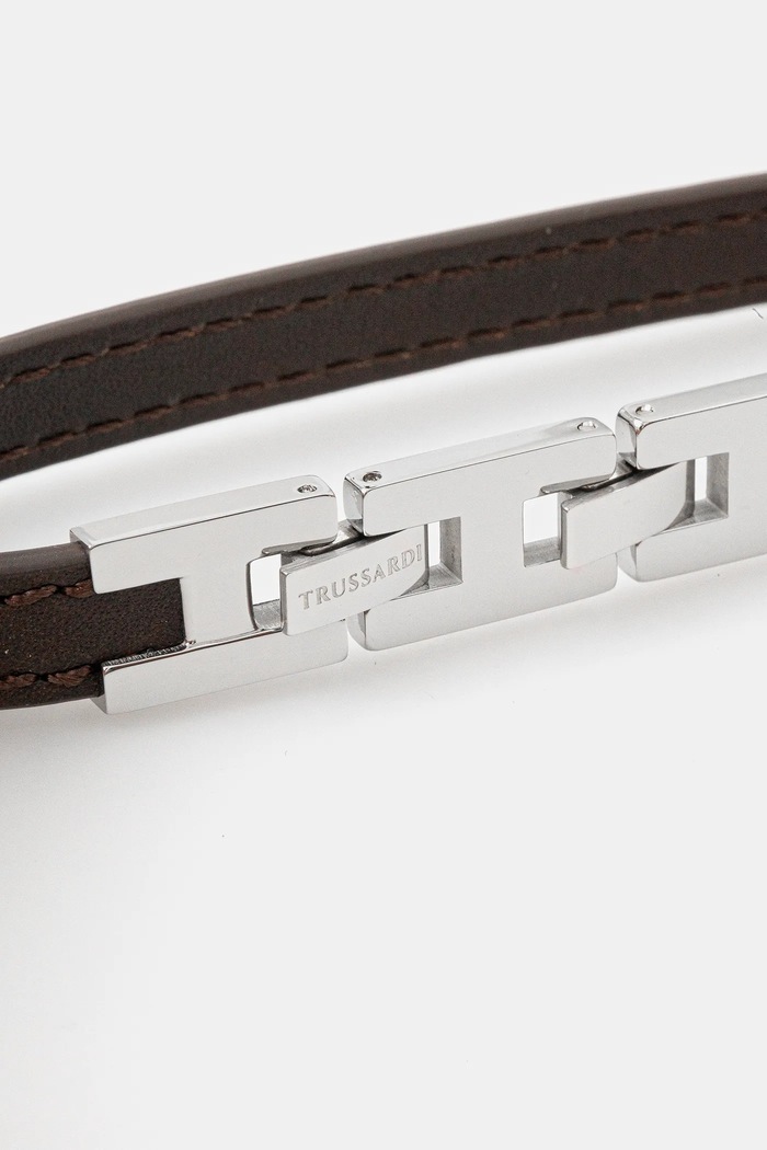 Kožený náramek Trussardi T-LEATHER TJAXZ02 hnědá AA00
