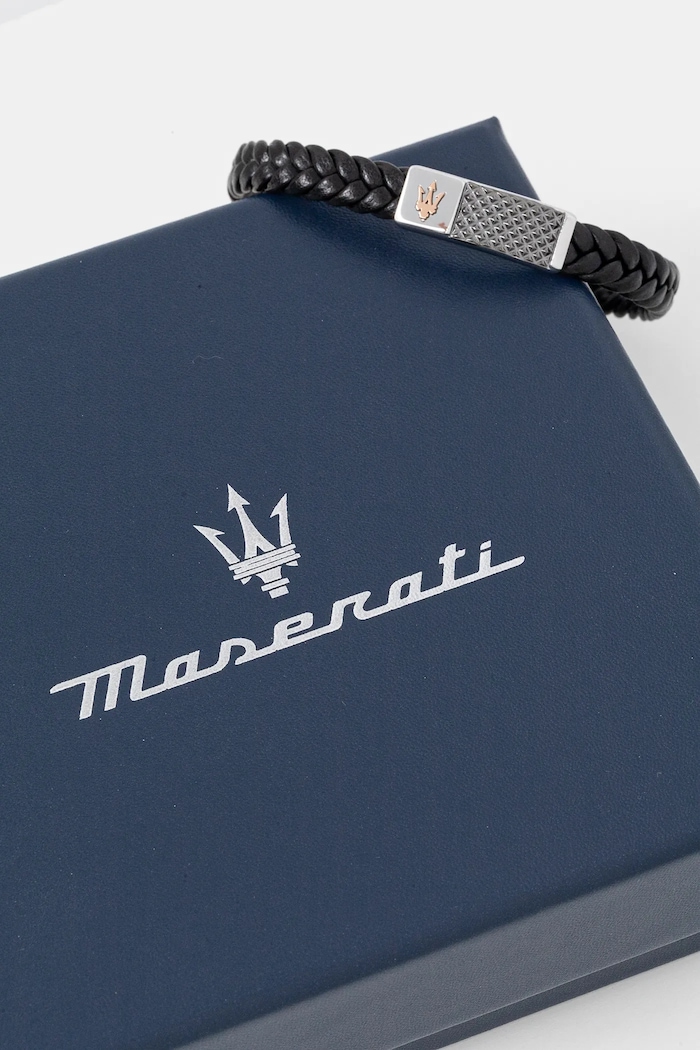 Accessori Maserati bracciale in pelle LEATHER JM424AVE26 nero