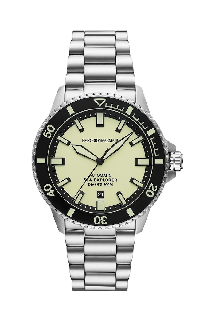 Hodinky Emporio Armani SEA EXPLORER strieborná AR60083