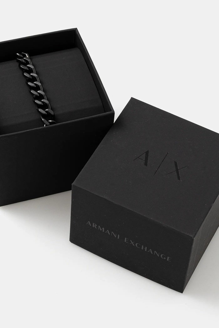 Akcesoria Armani Exchange bransoletka LOGO AXG0156001 czarny