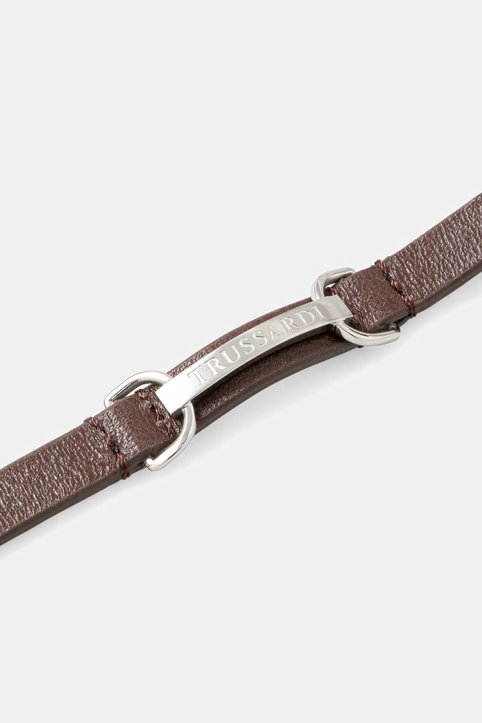 Kožený náramok Trussardi T-LEATHER TJAXZ07 hnedá AA00